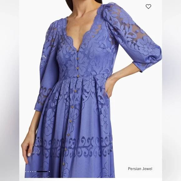 NWT Free people shadow dance midi dress in Persian jewel size m - Picture 6 of 12